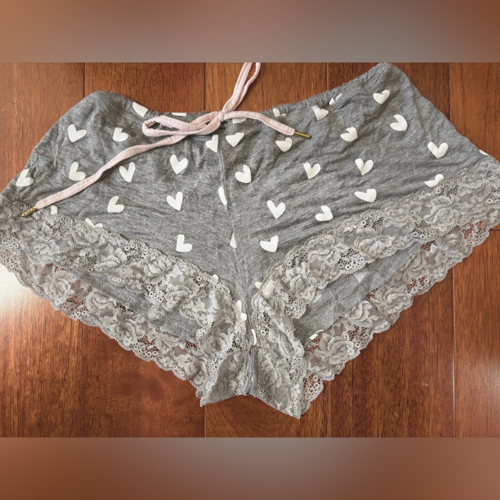 Honeydew Pajama Shorts Hearts Gray Honeydew